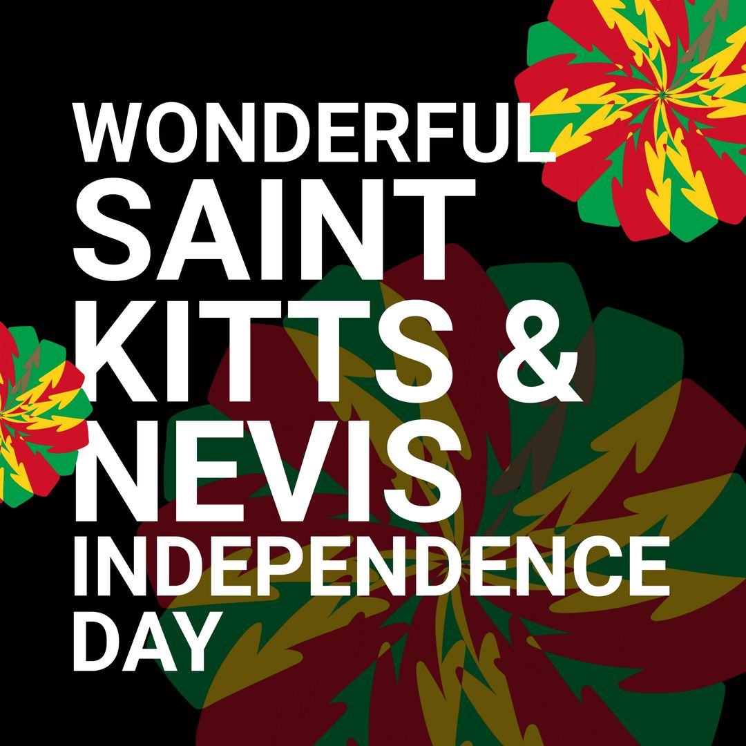 Image of wonderful saint kitts and nevis independence day on black background with decorations - Download Free Stock Templates Pikwizard.com