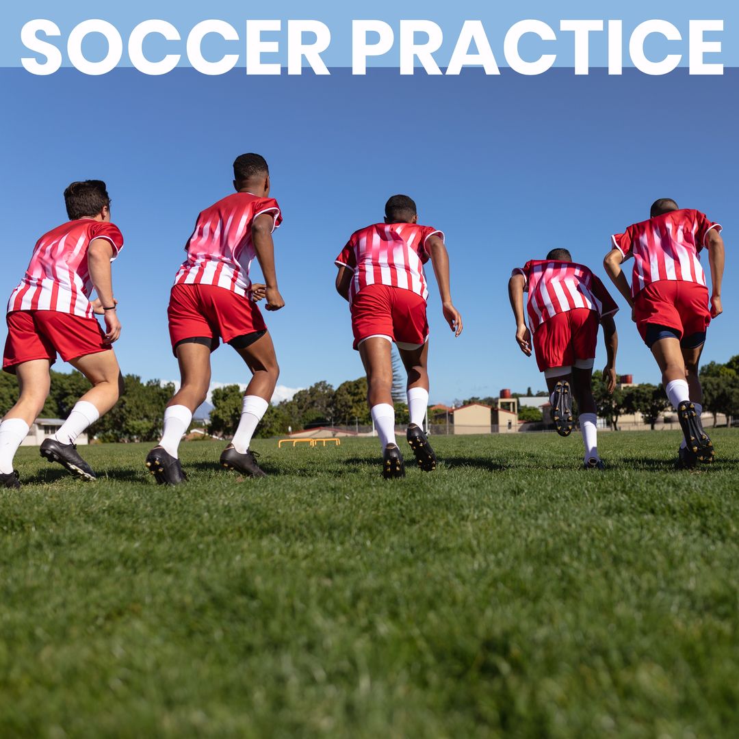 Square image of soccer practice and team of diverse men training - Download Free Stock Templates Pikwizard.com