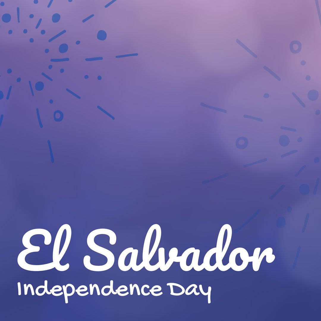 Illustrative image of el salvador independence day text with scribbles over purple background - Download Free Stock Templates Pikwizard.com