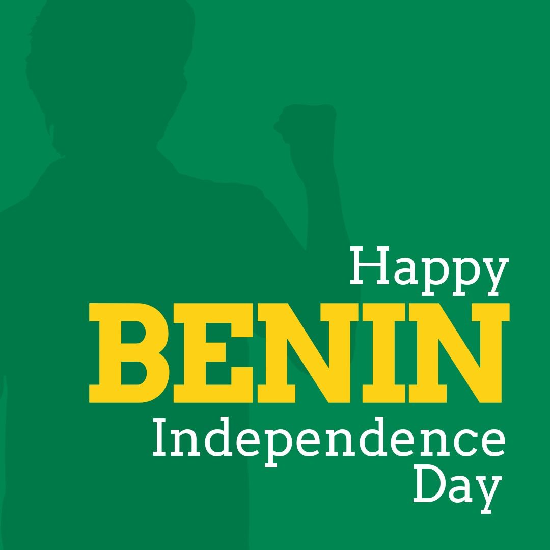 Illustration of happy benin independence day text and man against green background, copy space - Download Free Stock Templates Pikwizard.com