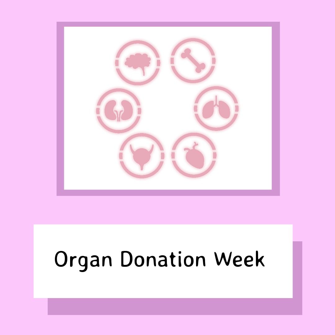 Vector image of various organ icons with organ donation week text on lavender background - Download Free Stock Templates Pikwizard.com