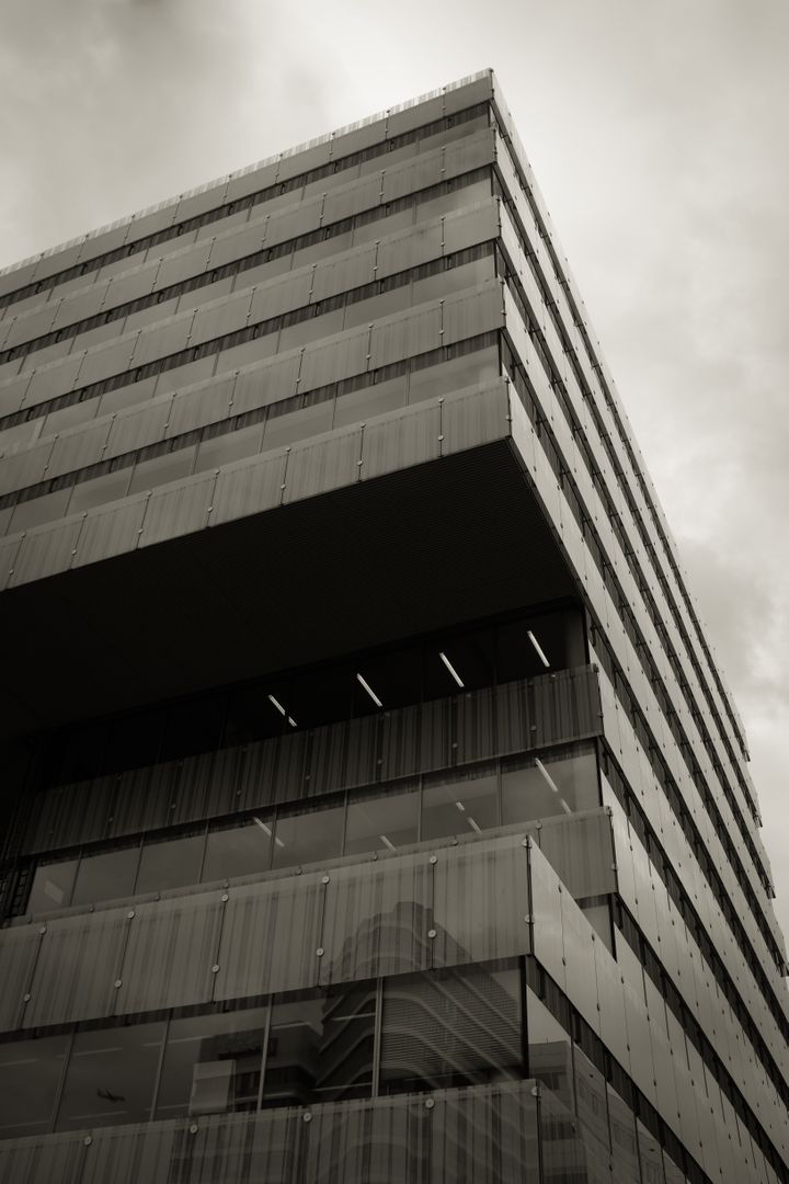 a building with a black and white photo - Free Images, Stock Photos and Pictures on Pikwizard.com