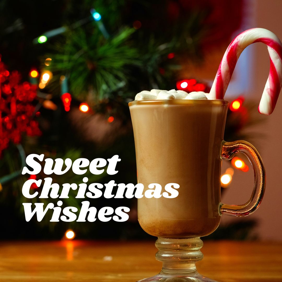 Composite of christmas greetings text over christmas hot chocolate and decoration in background - Download Free Stock Templates Pikwizard.com