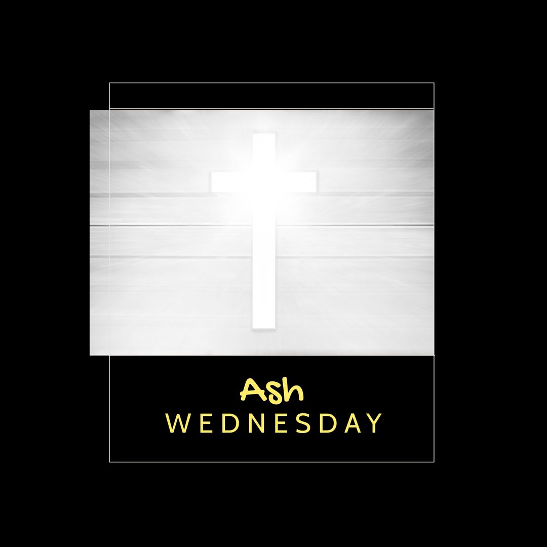 Composition of ash wednesday text and christian cross - Download Free Stock Templates Pikwizard.com