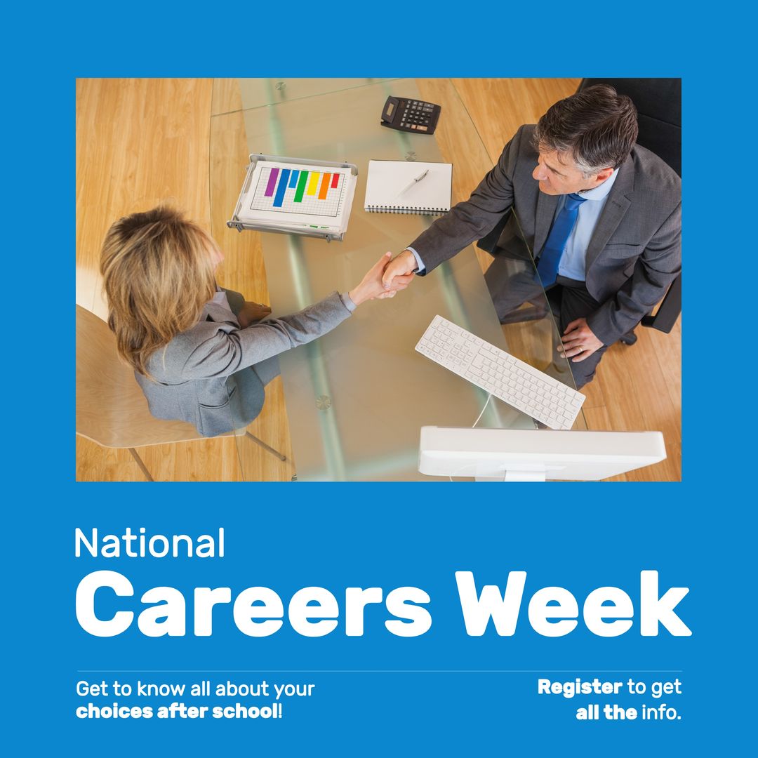 Composition of national careers week text and diverse business people in office - Download Free Stock Templates Pikwizard.com