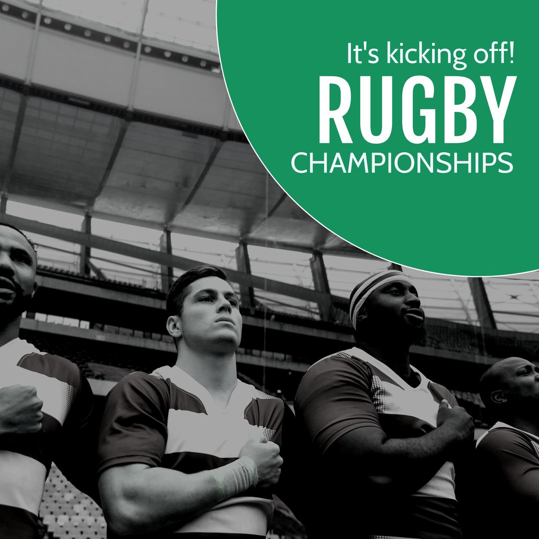 Composition of rugby championships text over diverse rugby players - Download Free Stock Templates Pikwizard.com