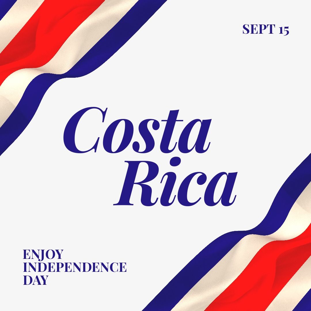 Costa rica independence day text banner and costa rica flag design against white background - Download Free Stock Templates Pikwizard.com