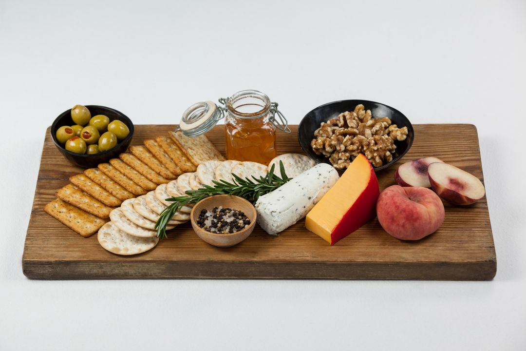 a cutting board with various foods from Pikwizard