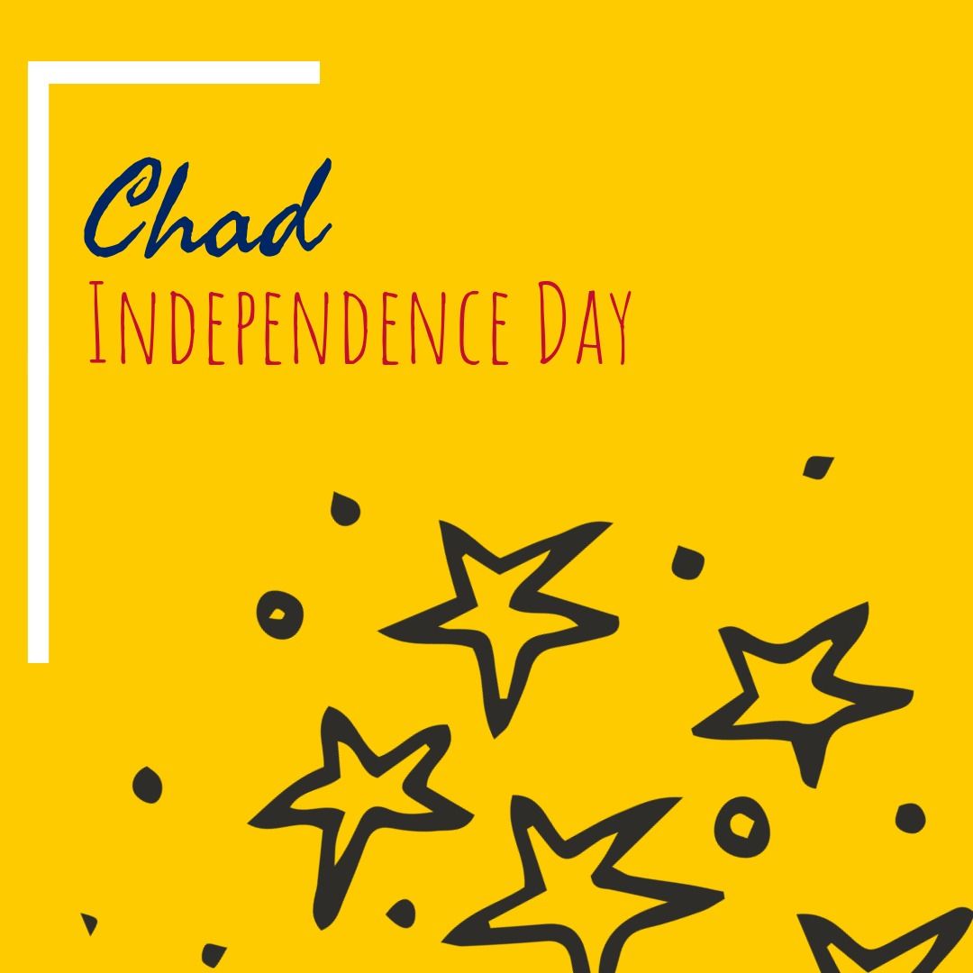 Illustrative image of chad independence day text and star shapes on yellow background, copy space - Download Free Stock Templates Pikwizard.com