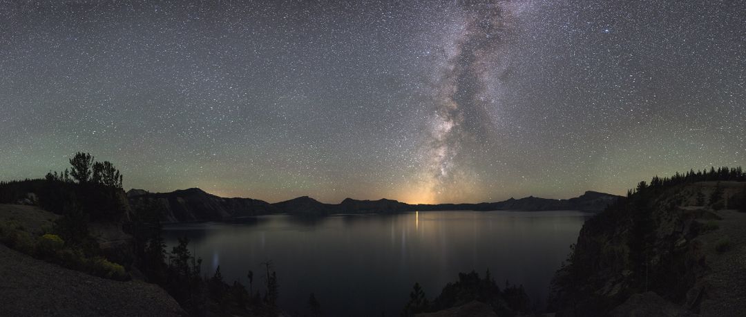 Image of a lake at night with starry sky - A selection of on trend background ideas for your next design - Image