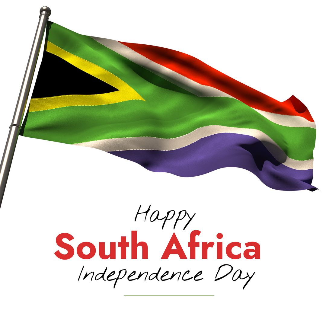 Illustration of south african flag and happy south africa independence day text on white background - Download Free Stock Templates Pikwizard.com