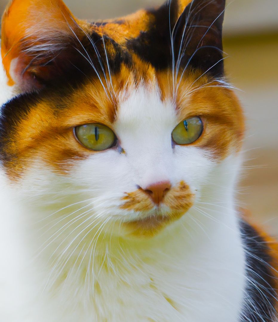 Close up of calico cat created using generative ai technology - Free Images, Stock Photos and Pictures on Pikwizard.com