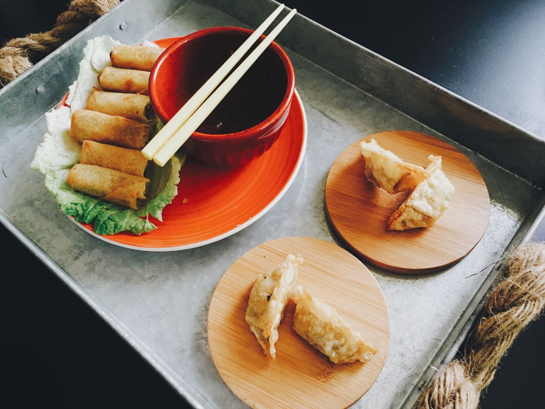 Image of Spring Rolls on a Plate