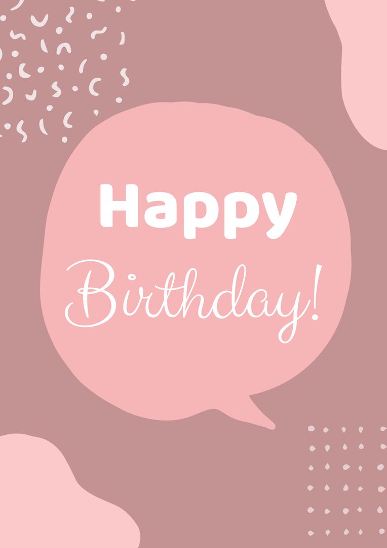 Composition of happy birthday text over shapes on pink background - Download Free Stock Templates Pikwizard.com