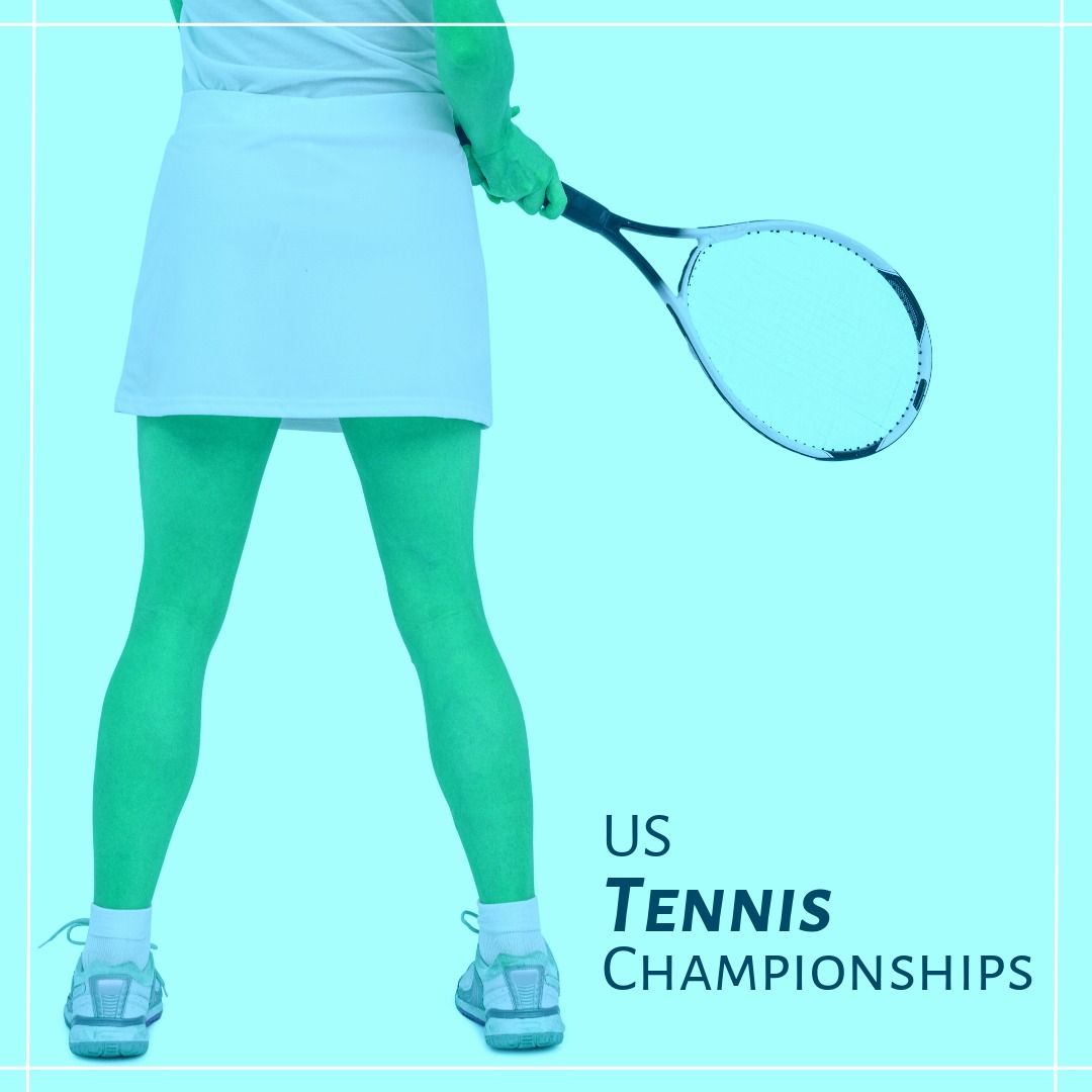 Low section of caucasian female player holding tennis racket and us tennis championships text - Download Free Stock Templates Pikwizard.com