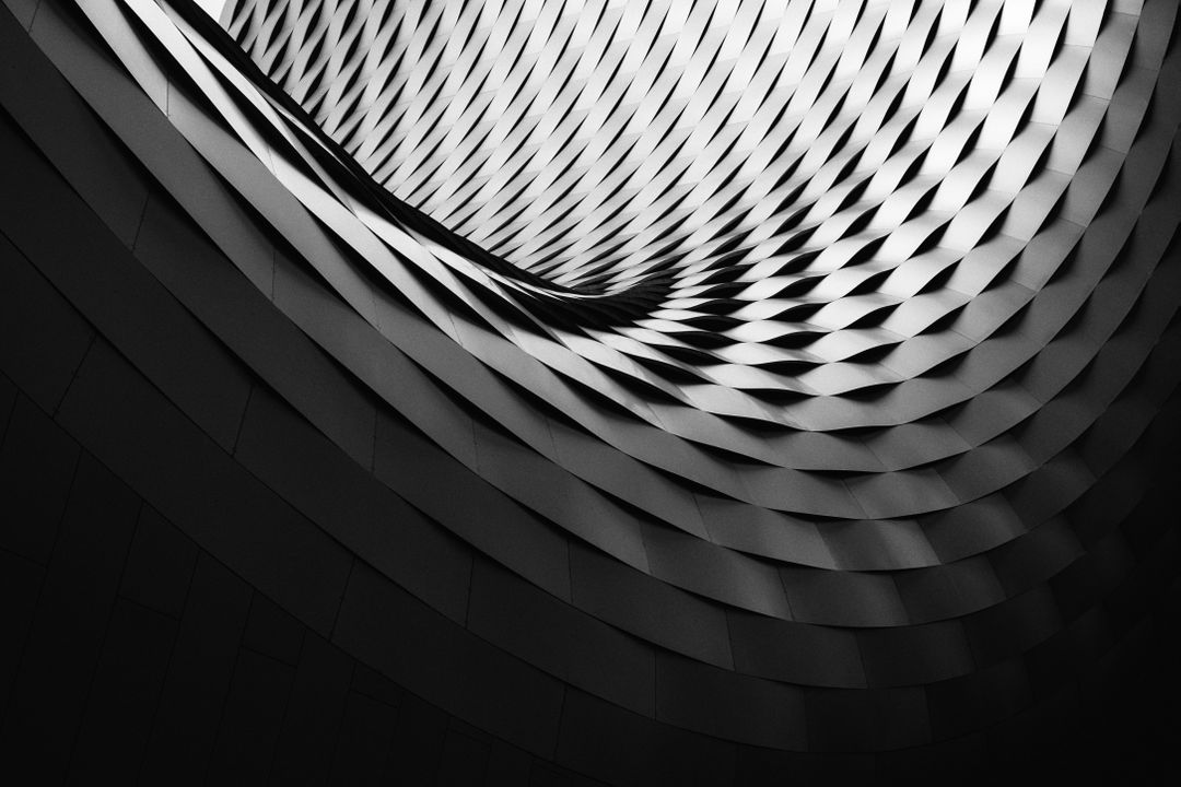 Black and White Image Spiral Architecture