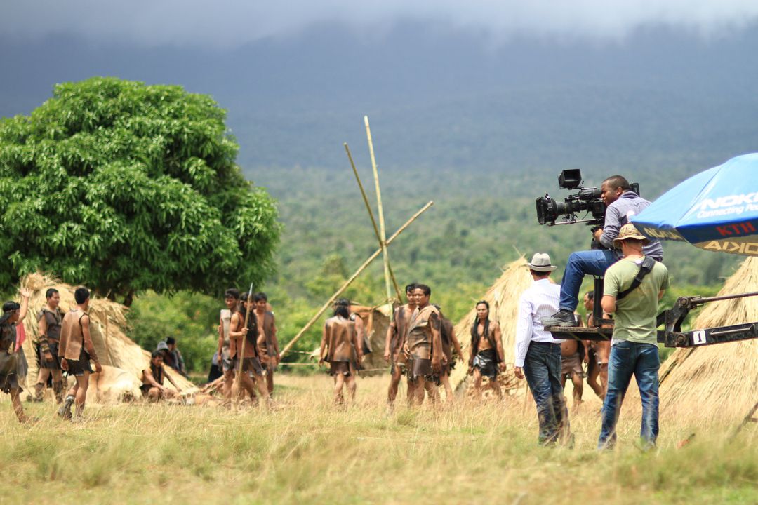 Film crew working shooting a scene in rural location - Everything you need to know about stock photos - Image