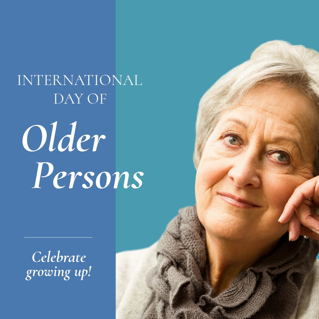 Image of international day of older persons over happy caucasian senior woman - Download Free Stock Templates Pikwizard.com
