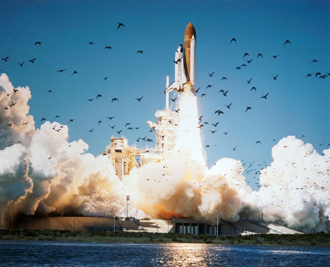 Liftoff of Shuttle Challenger for STS 51-L mission - Free Images, Stock Photos and Pictures on Pikwizard.com
