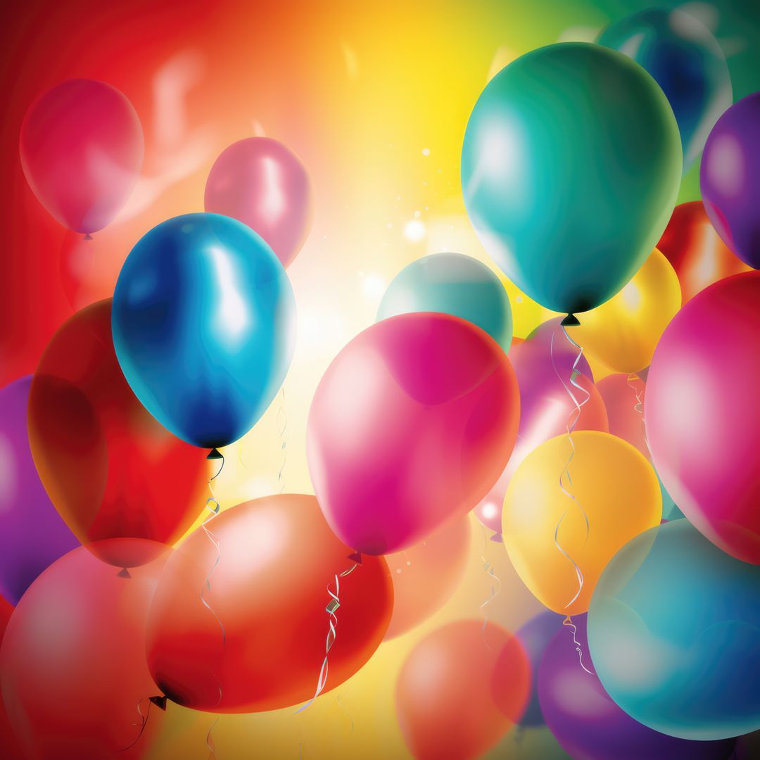 Colourful Balloons Floating In Front View Stock Image Stock Photo