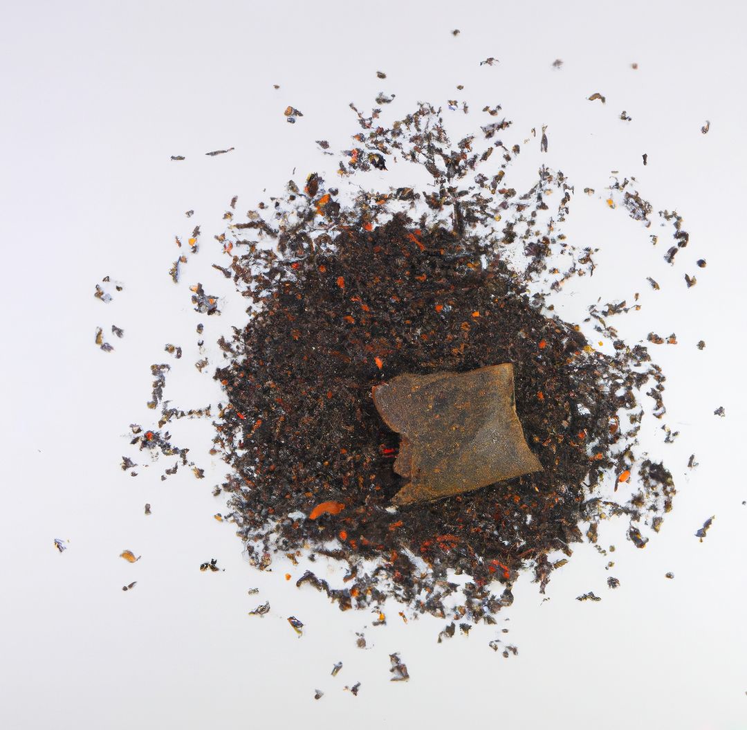 Image of close up of tea leaves and tea bag on white background - Free Images, Stock Photos and Pictures on Pikwizard.com
