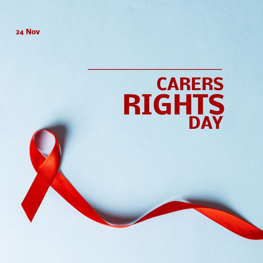 Composition of carers rights day text over red ribbon - Download Free Stock Templates Pikwizard.com