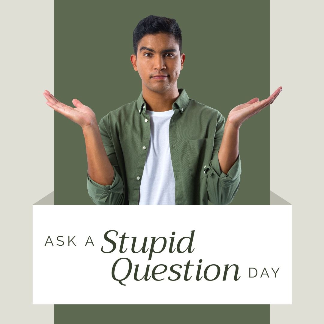 Portrait of biracial young man shrugging shoulders and ask a stupid question day text, copy space - Download Free Stock Templates Pikwizard.com
