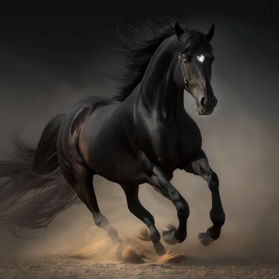 black running horses wallpaper