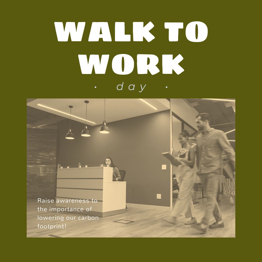 Image of walk to work day text over diverse business people walking - Download Free Stock Templates Pikwizard.com
