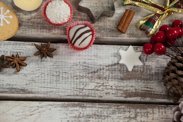 Various christmas decoration with sweet food - Download Free Stock Photos Pikwizard.com