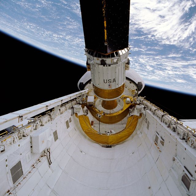 STS-29 IUS / TDRS-D deployment from Discovery, OV-103, payload bay - Download Free Stock Photos Pikwizard.com