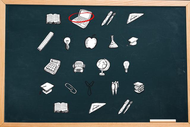 School icons on a blackboard - Download Free Stock Photos Pikwizard.com