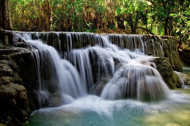Nature water waterfall kuang si falls - Download Free Stock Photos Pikwizard.com