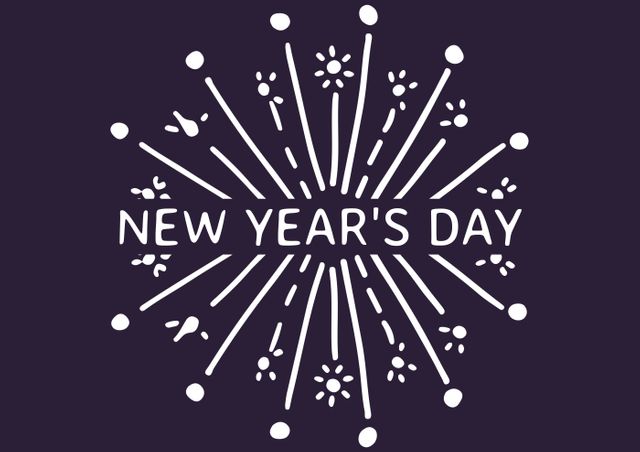 Digital composite image of new year's day text with white rays on colored background - Download Free Stock Photos Pikwizard.com