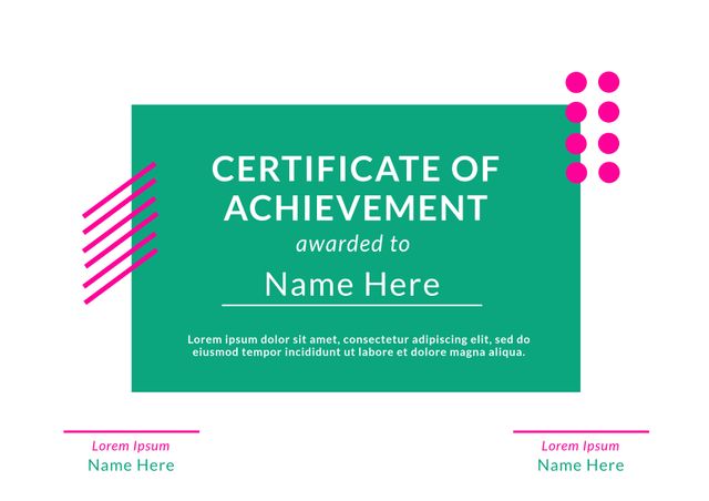 Composition of certification of achievement text over shapes. Templates, education and background concept, digitally generated image.
