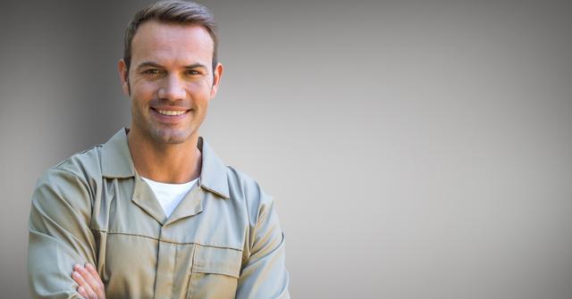 Portrait of smiling serviceman - Download Free Stock Photos Pikwizard.com