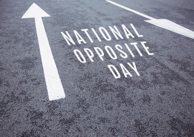 Composition of national opposite day text with arrows on grey background - Download Free Stock Photos Pikwizard.com