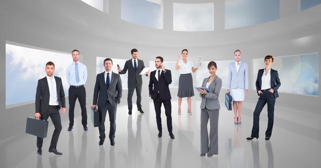 Well dressed business executives standing in office - Download Free Stock Photos Pikwizard.com