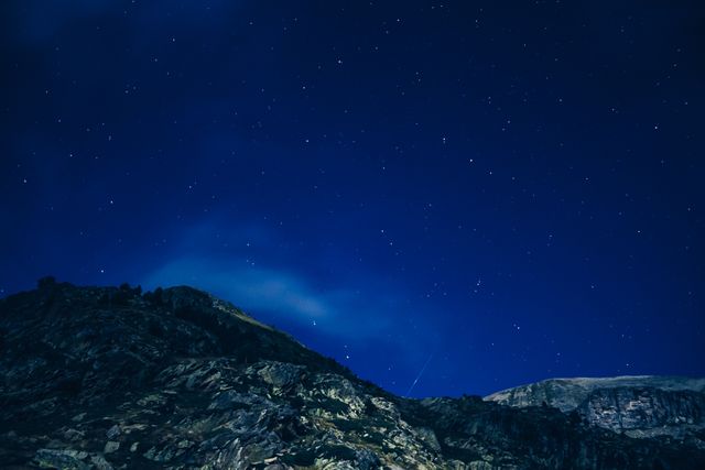 Rocky Mountain Under Starry Night Skies - Download Free Stock Photos Pikwizard.com