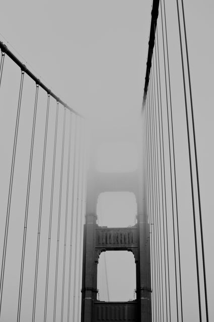 Golden Gate Bridge architecture fog  - Download Free Stock Photos Pikwizard.com