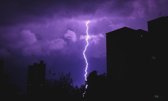 Cloudy sky lighting lightning strike purple - Download Free Stock Photos Pikwizard.com