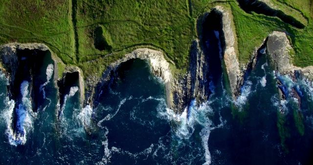 Aerial of beautiful coastline 4k