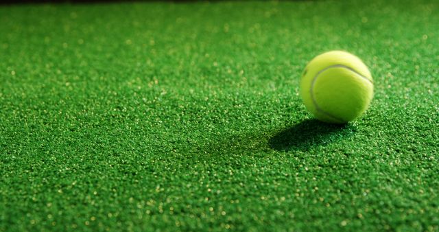 Close-up of tennis ball on grass