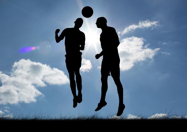 Players with soccer ball against sky in background - Download Free Stock Photos Pikwizard.com