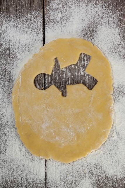 Close-up of dough with gingerbread shape - Download Free Stock Photos Pikwizard.com