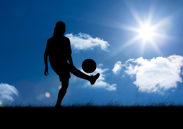 Silhouette of woman playing with ball against sky background - Download Free Stock Photos Pikwizard.com