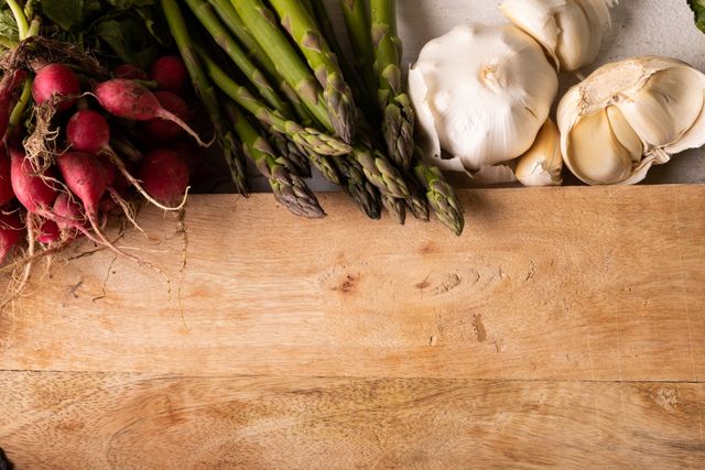 a cutting board with various foods from Pikwizard