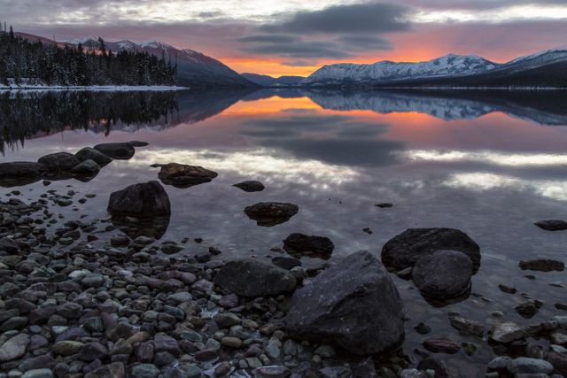Dawn dusk glacier national park lake - Download Free Stock Photos Pikwizard.com