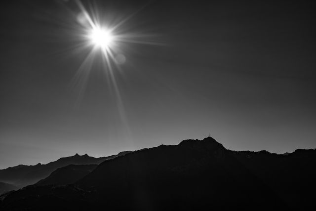 the sun shining over mountains - Download Free Stock Photos Pikwizard.com