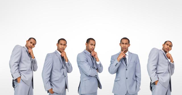 Multiple image of thoughtful businessman - Download Free Stock Photos Pikwizard.com